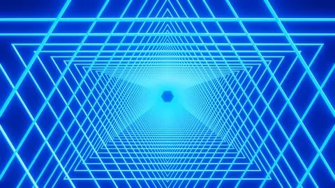 Background luminous corridor from blue lines. 3d render illustration Stock Illustration