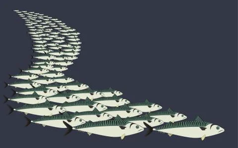 Background mackerel shoal Stock Illustration