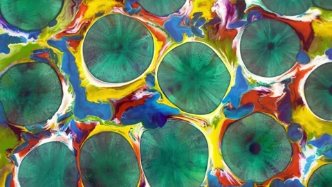 Background made with alcohol ink. Blooming magical green flowers. Ink in liquid Stock Footage 163922636