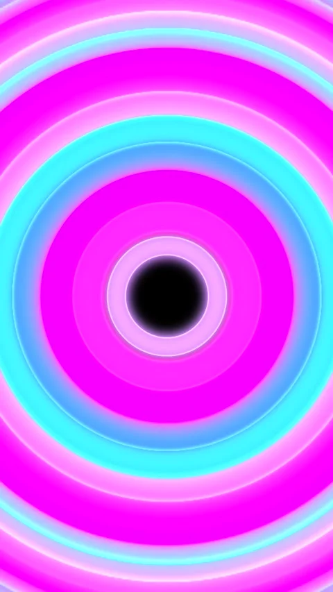 A background made from a circle pattern in changing neon colors. Seamless loop Stock Footage 264028175