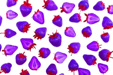 Background made from colored strawberry on the light background, close up sho Foto stock
