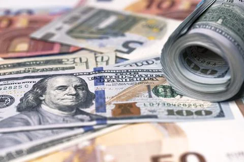 Background made of dollar banknotes Stock Photos