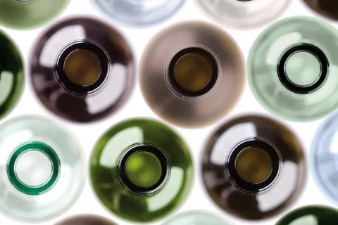 Background made from empty wine bottles. Stock Photos