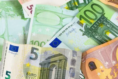 Background made of euro banknotes Stock Photos