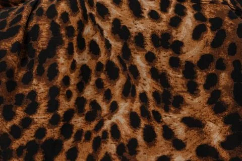 Background made of fabric with a leopard pattern. The cloth is brown with b.. Stock Photos