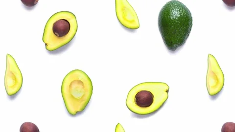 Background made from isolated avocado pieces Stock Footage 163169714