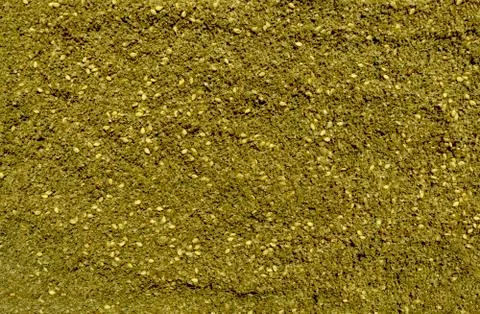 Background made of middle eastern traditional spice mixture zaatar. Stock Photos
