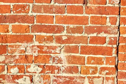 The background is made of old old red brick and peeling plaster Stock Illustration