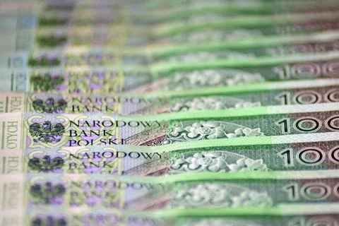 Background made from polish money banknotes Stock Photos