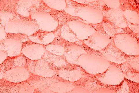 A background made of prints drawn on red powder Stock Photos
