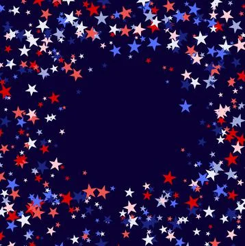 Background made of red, blue and white stars Stock Illustration