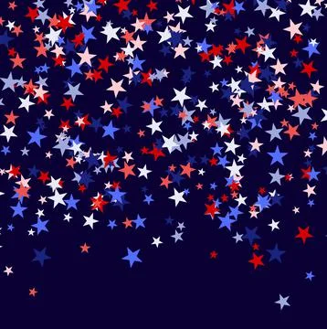 Background made of red, blue and white stars Stock Illustration