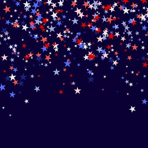 Background made of red, blue and white stars Stock Illustration