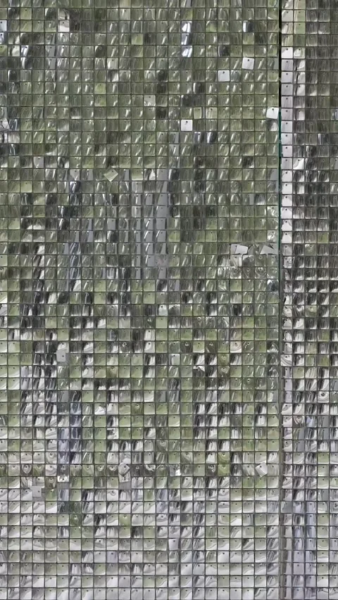 Background made of small square mirrors. Festive concept. The wind stirs th.. Stock Footage 285709020