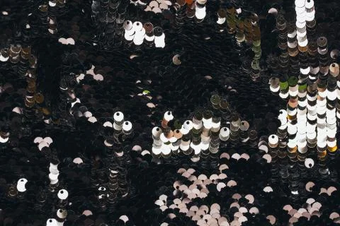 Background made of two-sided sequins Stock Photos