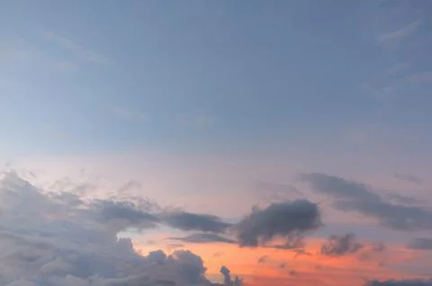 Background with magic of the sky and clouds at sunrise and sunset Stock Photos