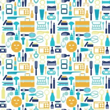 Background of Makeup Cosmetic Beauty pattern Illustrazione stock