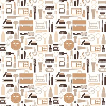 Background of Makeup Cosmetic Beauty pattern Stock Illustration
