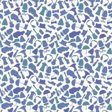 Background for man, shopping items on seamless pattern Stock Illustration