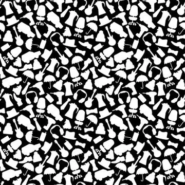 Background for man, shopping items on seamless pattern Stock Illustration