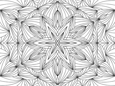 Background Mandala flower. Pattern coloring book for stress. Stock Illustration