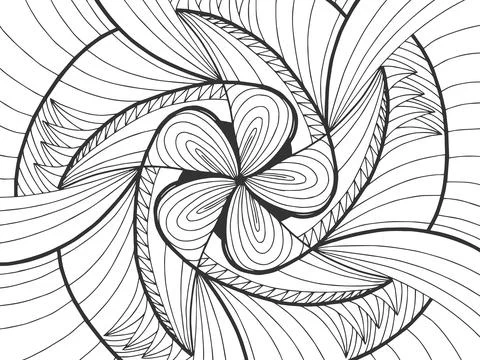 Background Mandala flower. Pattern coloring book for stress. Stock Illustration