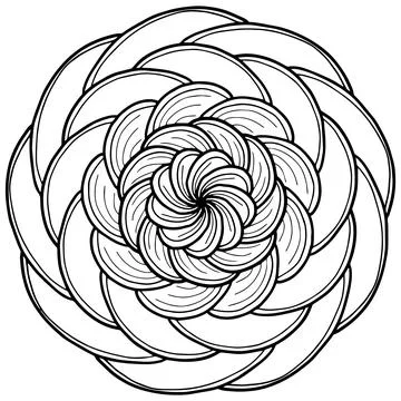 Background Mandala flower. Pattern coloring book for stress. Stock Illustration