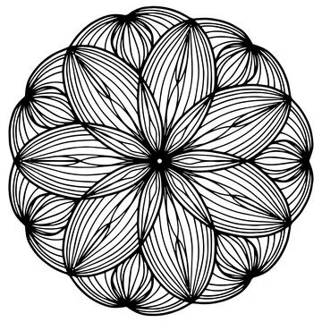 Background Mandala flower. Pattern coloring book for stress. Stock Illustration