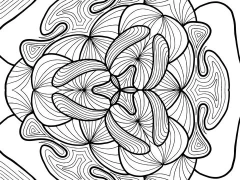 Background Mandala flower. Pattern coloring book for stress. Illustrazione stock