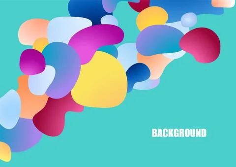 Background with many bright multicolored gradient bubbles. Stockillustratie