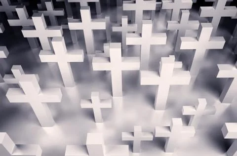 Background of many crosses Stock Illustration