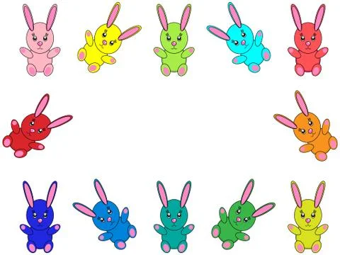 Background of many cute rabbits Stock Illustration