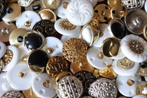 Background of Many Different Retro Buttons 스톡 사진