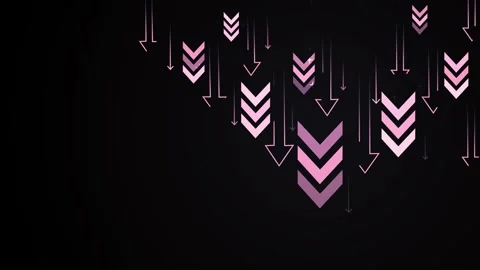 Background with many downward arrows and chevrons symbolizing decline falli.. Stock Footage 337266988