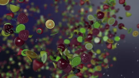 Background with many kinds of fruit Stock Footage 241594717