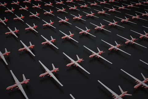Background with many military drones Stock Illustration