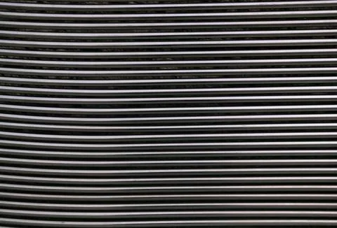Background of many parallel stainless pipes, cooling system Stock-Fotos