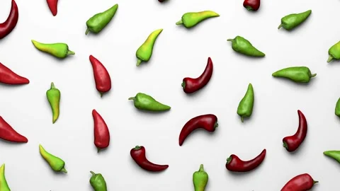 The background with many peppers moves and rotates. Stock Footage 302116092