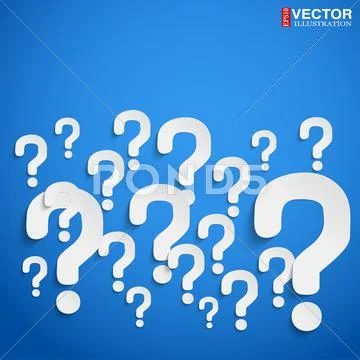 Background with many randomly question marks Stock Illustration