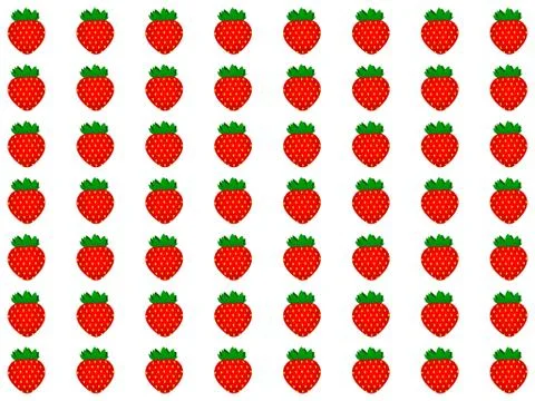 Background of many tasty sweet strawberries Stock Illustration