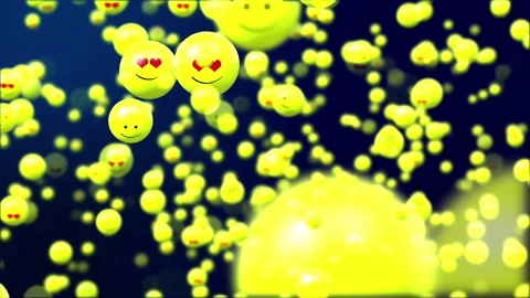 Background with many types of emojis Stock Footage 241590638