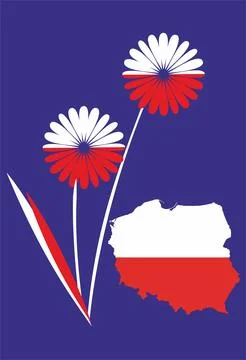 Background with a map of Poland, Stock Illustration