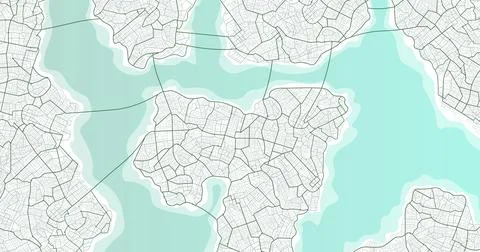 Background map, streets. Widescreen proportion, digital design street map Stock Illustration