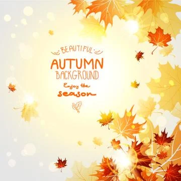 Background with maple autumn leaves Stock Illustration