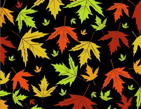 Background with maple autumn leaves Stock Illustration