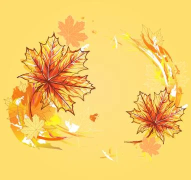 Background with maple leafs. autumn leafs background. Stock Illustration