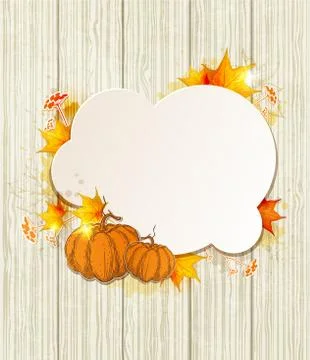 Background with maple leaves and pumpkin Stock-Illustration