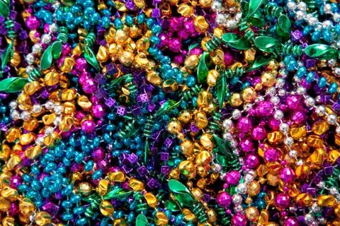 Background of mardi gras beads Stock Photos