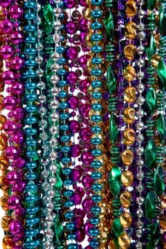 Background of mardi gras beads Stock Photos