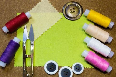 Background materal for sewing. Stock Photos
